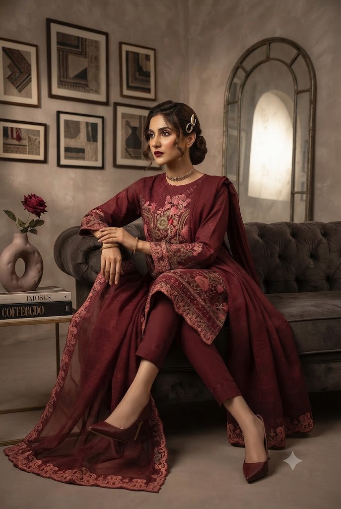 3Pc Chiffon Georgette Suit | Ready to Wear - Image 2