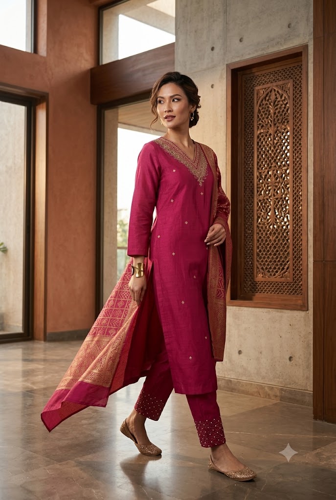 3Pc Silk Suit | Ready to Wear - Image 2