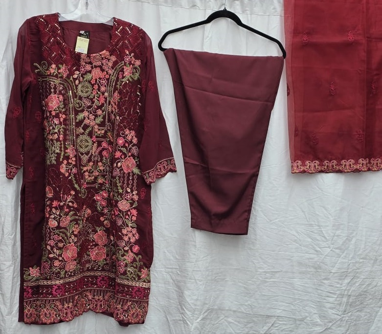 3Pc Chiffon Georgette Suit | Ready to Wear - Image 3