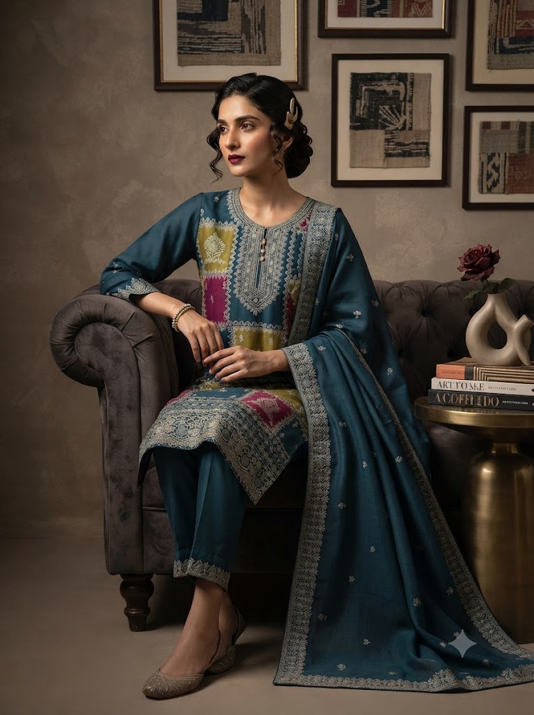 3Pc Chiffon Georgette Suit | Ready to Wear - Image 2