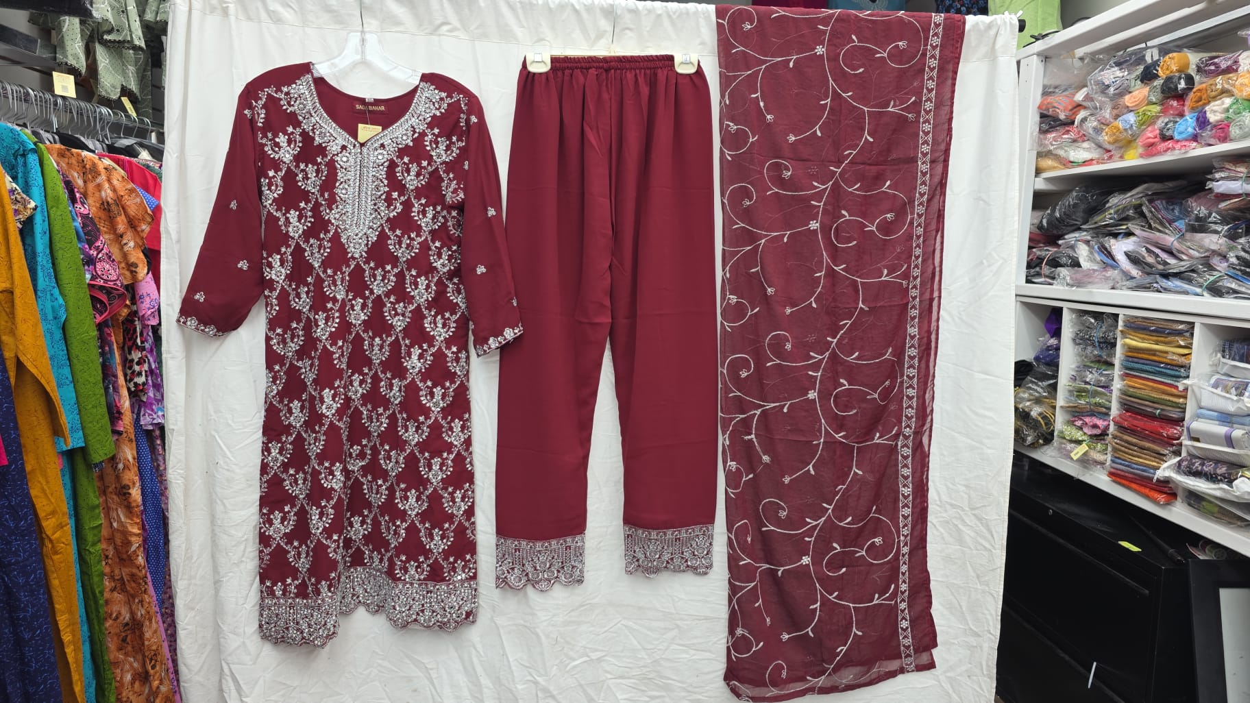 3piece Suit Chiffon Georgette Ready to Wear - Image 2