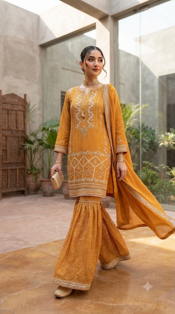 3Pc Chiffon Georgette Suit | Ready to Wear - Image 2