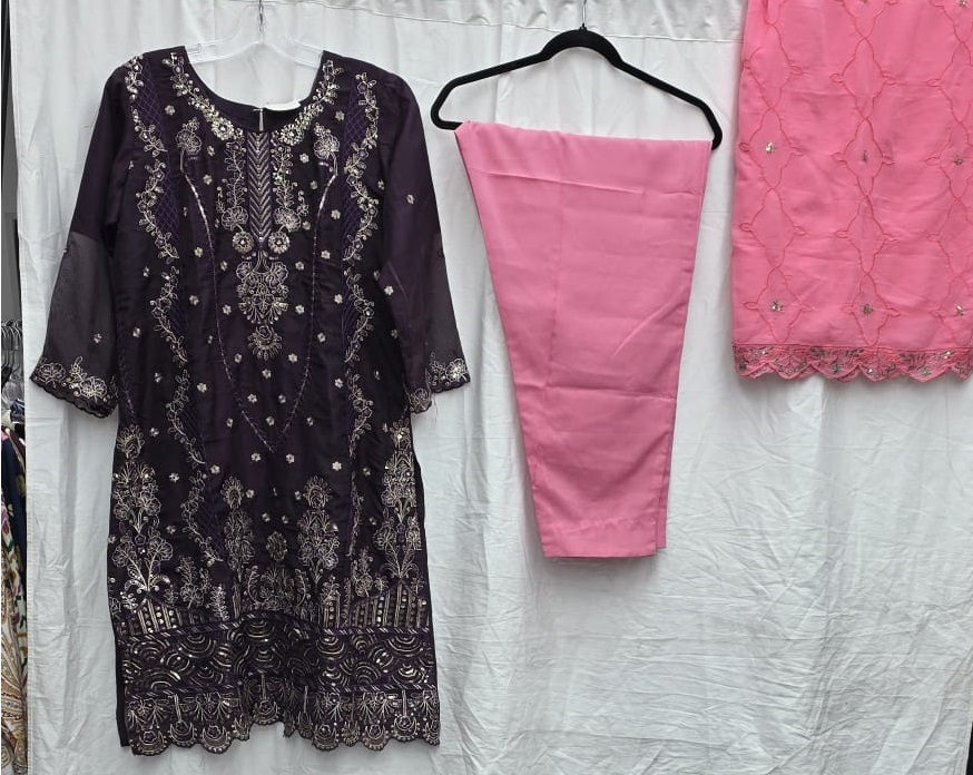 3Pc Chiffon Georgette Suit | Ready to Wear - Image 3