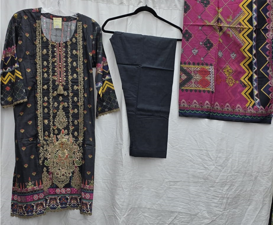 3Pc Lilen Cotton Suit | Ready to Wear - Image 3