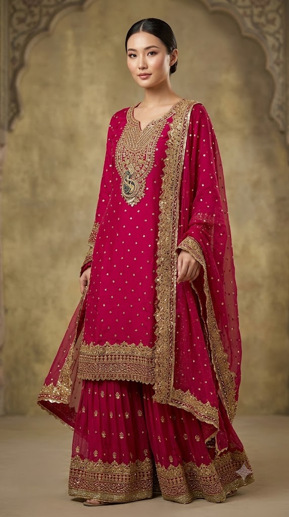 3Pc Chiffon Georgette Suit | Ready to Wear