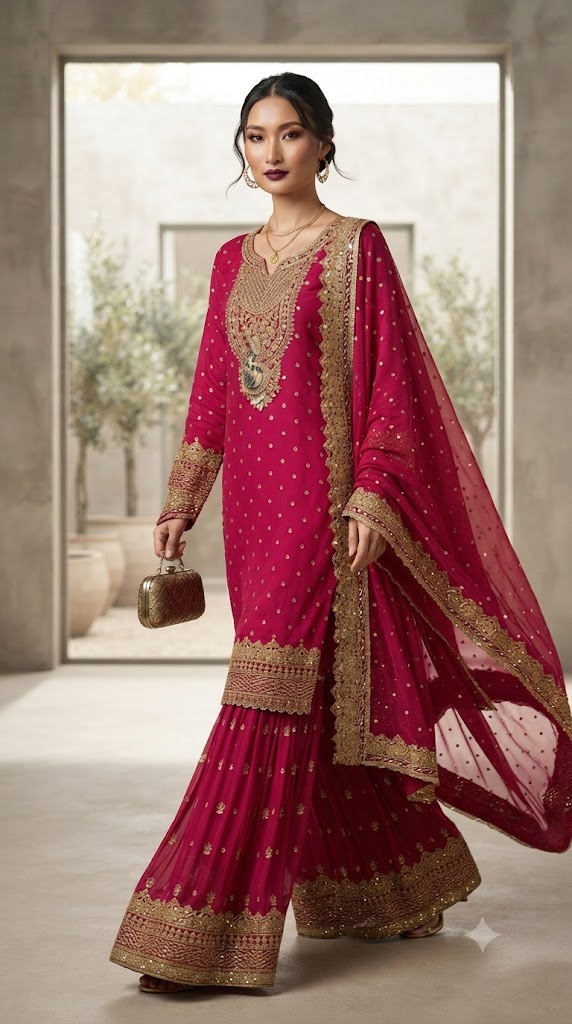 3Pc Chiffon Georgette Suit | Ready to Wear - Image 2