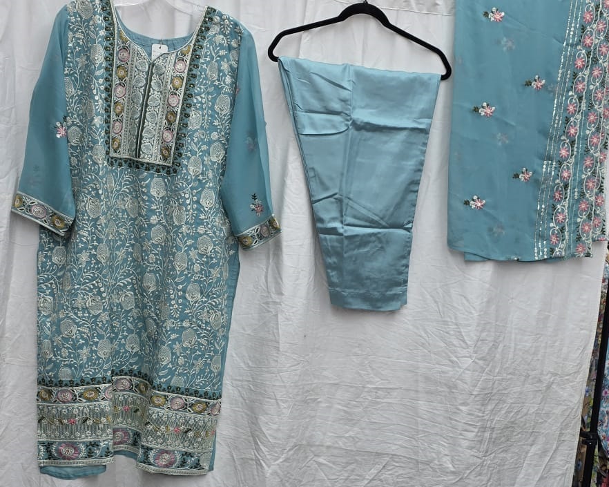3Pc Chiffon Georgette Suit | Ready to Wear - Image 3