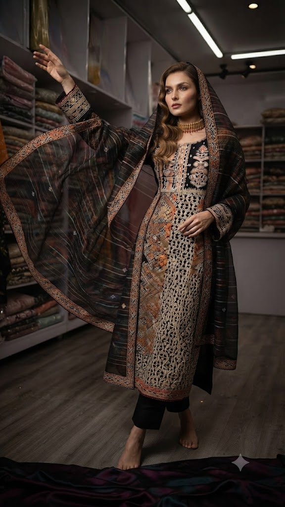 3Pc Bin Saeed Lawn Suit | Ready to Wear - Image 3