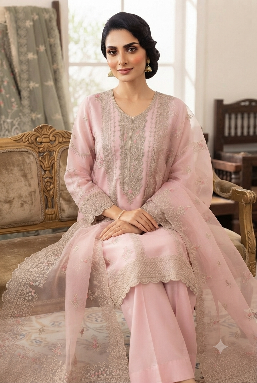 3Pc Chiffon Georgette Suit Ready to Wear - Image 2