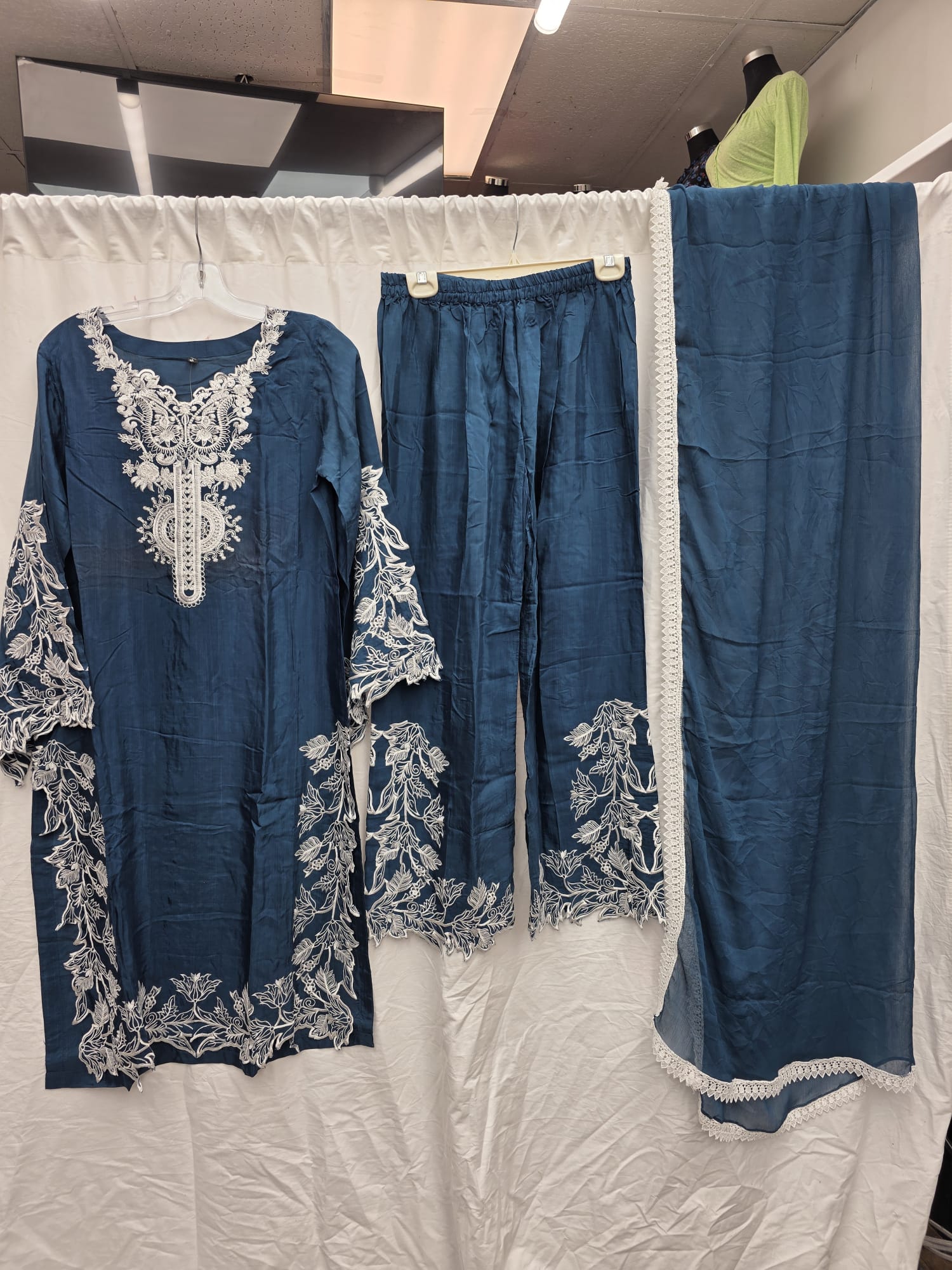 3Pc Chiffon Georgette Suit Ready to Wear | Plazzo - Image 3