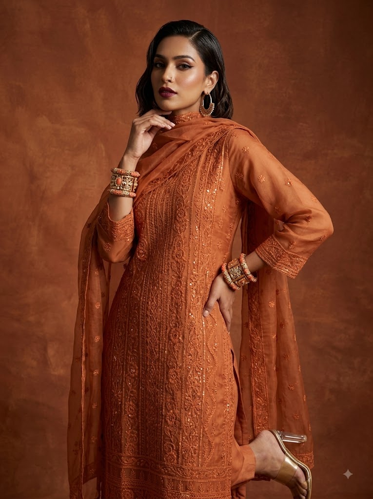 3Pc Chiffon Georgette Suit | Ready to Wear - Image 2
