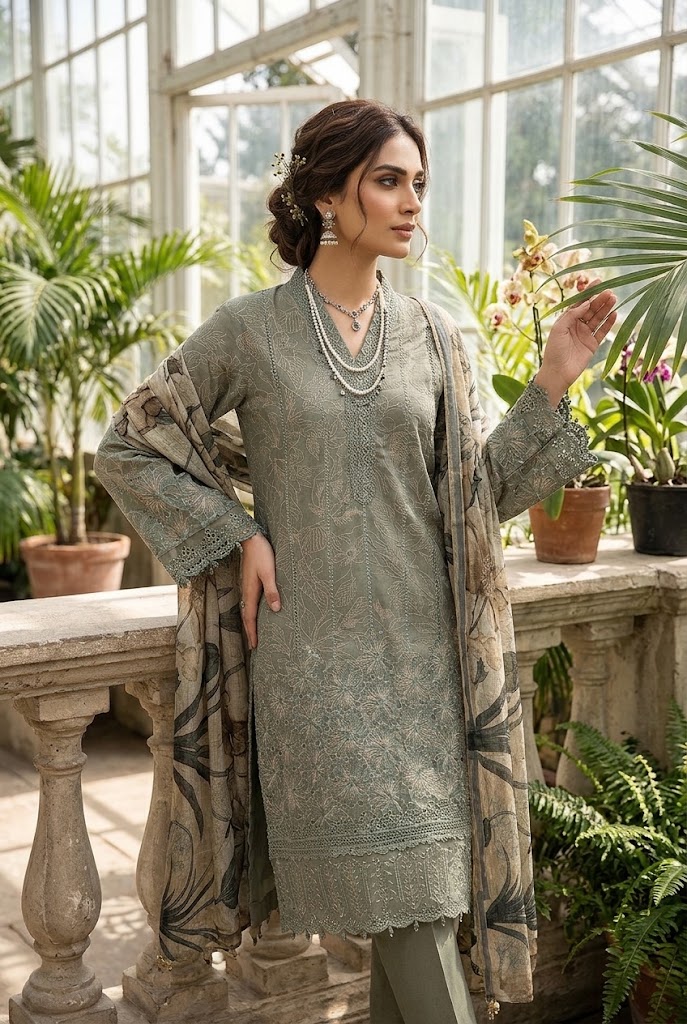 Muneera Lawn Suit | Ready to Wear - Image 2