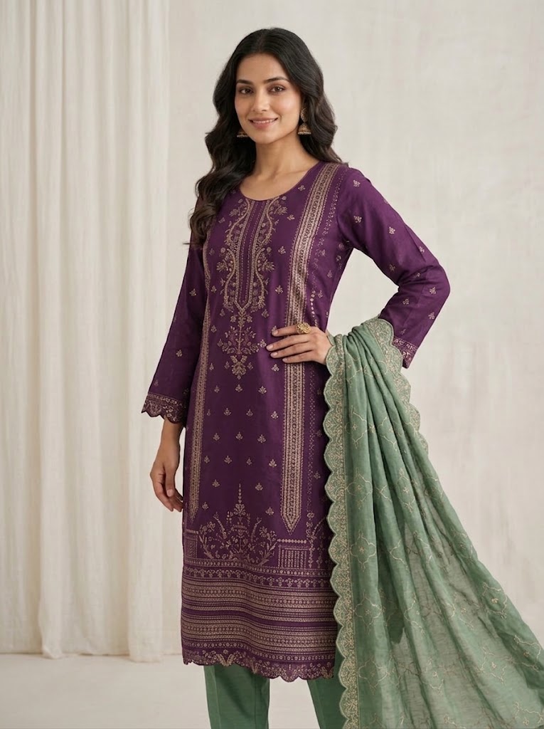 3Pc Chiffon Georgette Suit | Ready to Wear - Image 2