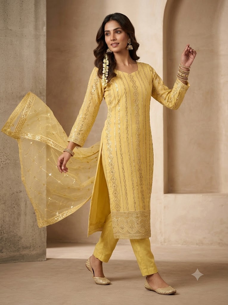 3Pc Chiffon Georgette Suit | Ready to Wear - Image 2
