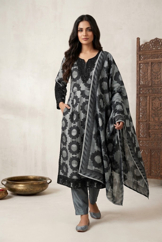 3Pc Chiffon Georgette Suit | Ready to Wear - Image 2