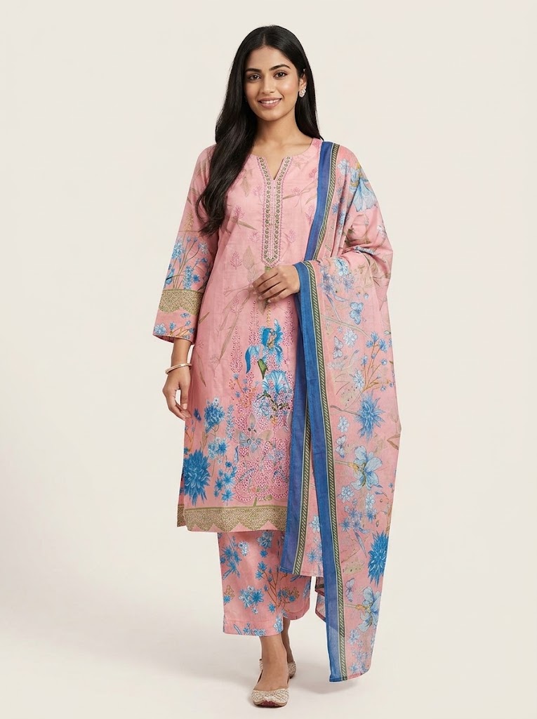 3Pc Embroidered Lawn Suit | Ready to Wear