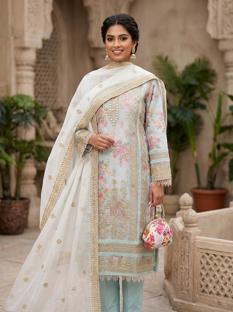 4Pc Tawakkal Chiffon Georgette Suit | Ready to Wear