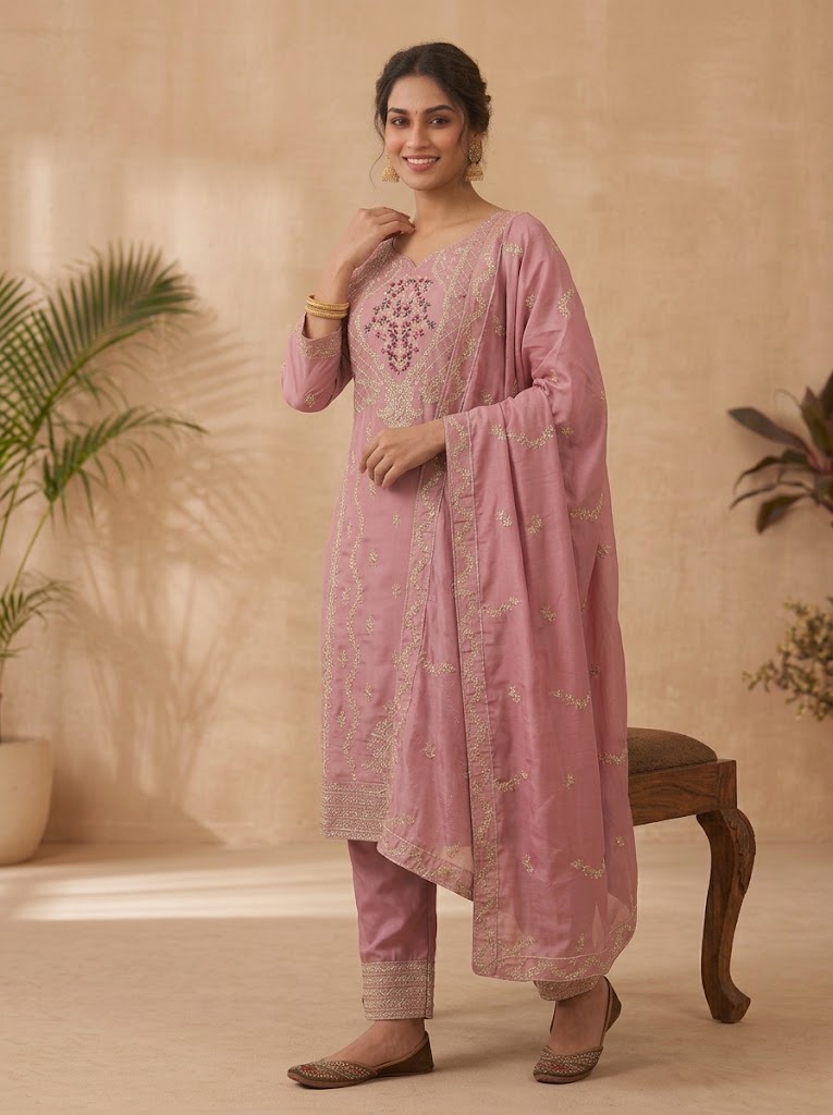 3Pc Chiffon Georgette Suit | Ready to Wear - Image 2