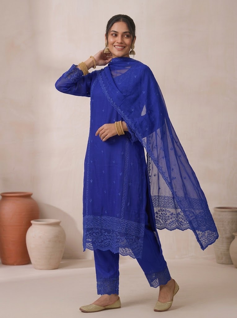 3Pc Chiffon Georgette Suit | Ready to Wear - Image 2