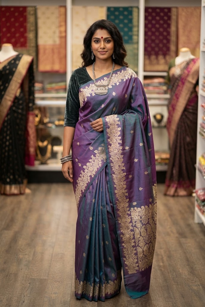 Dual Tone Soft Silk Saree | Ready to Wear
