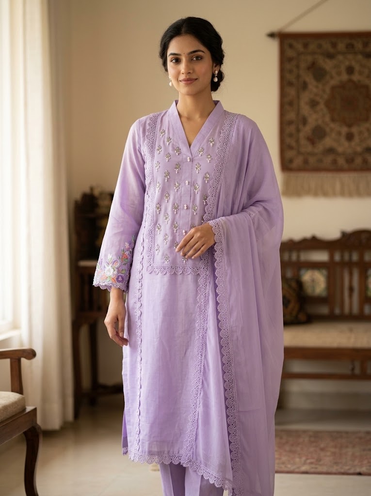 3Pc Silk Suit | Ready to Wear